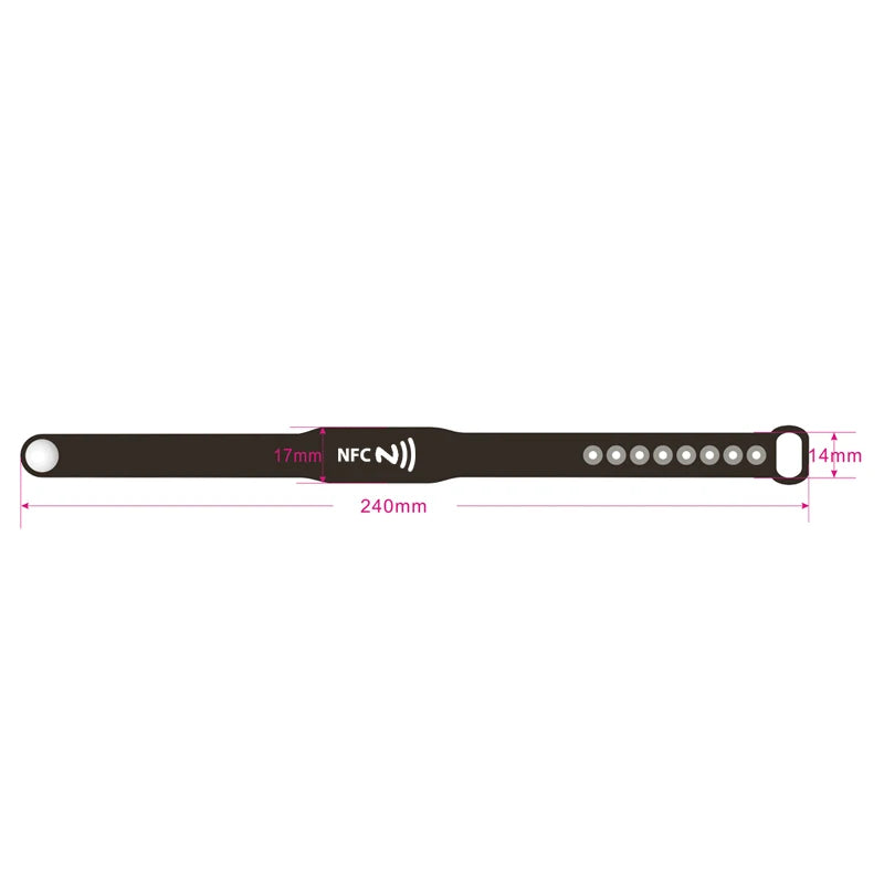 Waterproof NFC Silicone Bracelet 13.56MHz NTAG215 Silicone wrist band NFC RFID Rubber Wristband